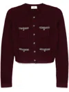 ELISABETTA FRANCHI EMBROIDERED BOUCLÉ CARDIGAN