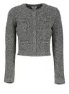 Elisabetta Franchi Salepepe Bouclé Cardigan In Grigio