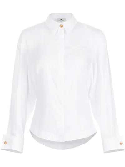 Elisabetta Franchi Embroidered Cotton Shirt In White