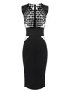 Elisabetta Franchi Embroidered Cut-out Dress In Black