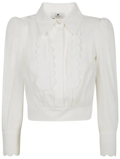 Elisabetta Franchi Embroidered Design Shirt In Ivory
