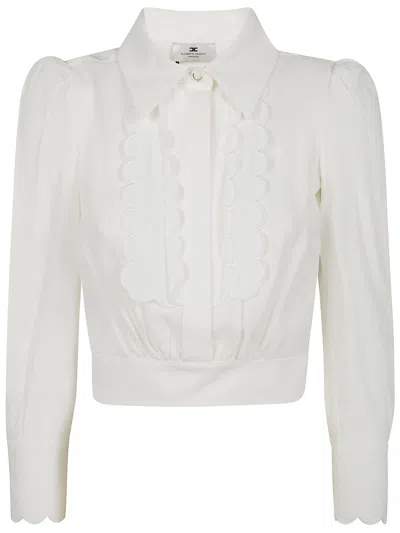Elisabetta Franchi Embroidered Design Shirt In Ivory