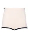 Elisabetta Franchi High Waist Scalloped Hem Shorts With Contrast Trim In Pink