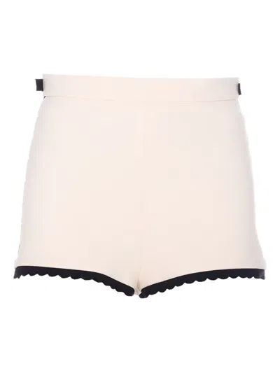 ELISABETTA FRANCHI EMBROIDERED DOUBLE-LAYERED SHORTS