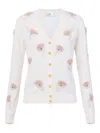 Elisabetta Franchi Embroidered-flower Long-sleeve Cardigan In Neutral