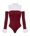 Elisabetta Franchi Embroidered-logo Bodysuit In Multi