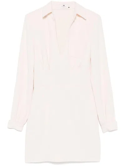 Elisabetta Franchi Minikleid Mit Logo-stickerei In Nude