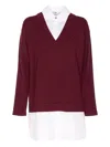 Elisabetta Franchi Viscose And Cotton Poplin Knit Dress In Red
