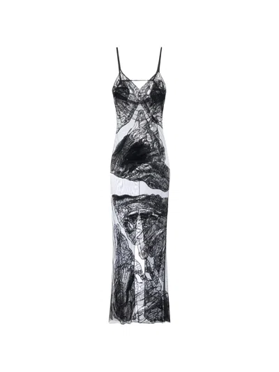 Elisabetta Franchi Embroidered Maxi Dress In Black