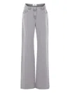 Elisabetta Franchi Embroidered-pocket Jeans In Gray