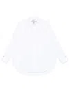 Elisabetta Franchi Embroidered Poplin Shirt Curved Hem In White