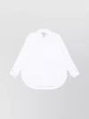 Elisabetta Franchi Embroidered Poplin Shirt Curved Hem In White