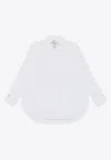 Elisabetta Franchi Logo-embroidered Poplin Shirt In White