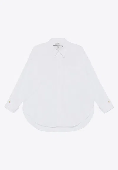 ELISABETTA FRANCHI EMBROIDERED POPLIN SHIRT
