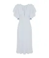 Elisabetta Franchi Light Blue Midi Dress With V-neck In Blue
