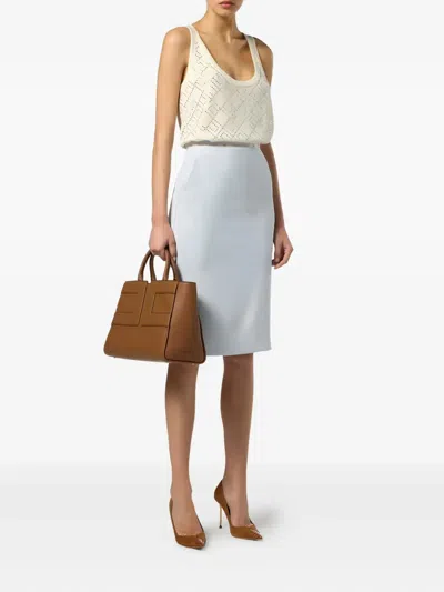 Elisabetta Franchi Embroidered Tank Top In Neutral