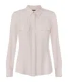 Elisabetta Franchi White Viscose Shirt With Classic Collar In Pink