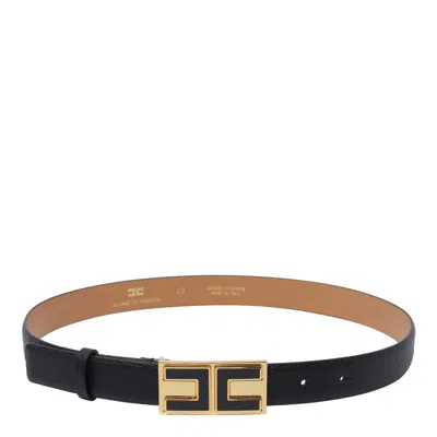 Elisabetta Franchi Logo Belt In Black
