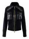 Elisabetta Franchi Sleek Zippered Fisherman Cardigan In Black