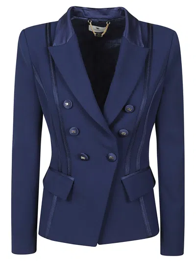 Elisabetta Franchi Essential Jacket In Blue