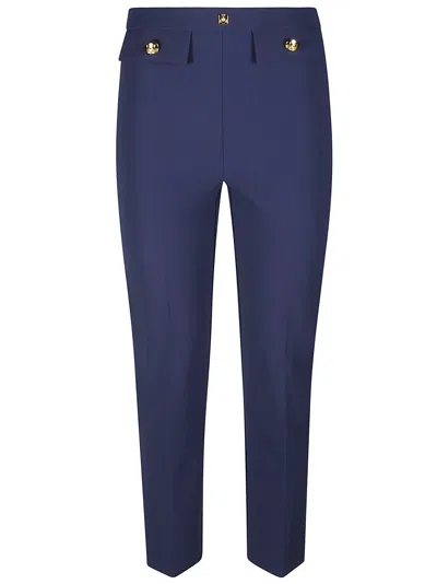 Elisabetta Franchi Buckle-detailing Trousers In Navy