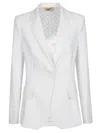 Elisabetta Franchi Essential Structured Single Button Jacket In White