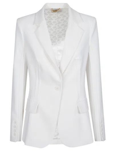 Elisabetta Franchi Essential Structured Single Button Jacket In White