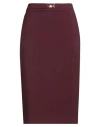 Elisabetta Franchi Essential Woman Midi Skirt Burgundy Size 8 Polyester, Elastane