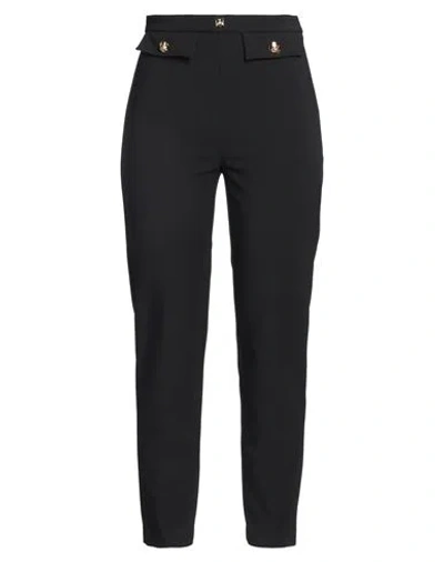 ELISABETTA FRANCHI ELISABETTA FRANCHI ESSENTIAL WOMAN PANTS BLACK SIZE 12 POLYESTER, ELASTANE