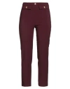 Elisabetta Franchi High Waist Tight Fit Trousers With Gold Button Detail In Red