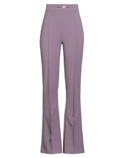 Elisabetta Franchi Essential Woman Pants Purple Size 8 Polyester, Elastane
