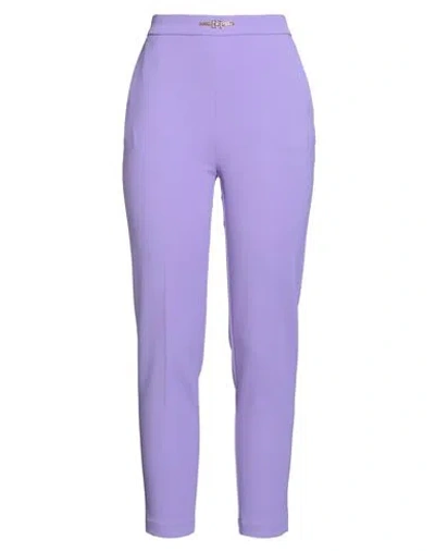 Elisabetta Franchi Essentials Woman Pants Lilac Size 8 Polyester, Elastane In Purple