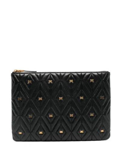 Elisabetta Franchi Étoile Clutch Bag In Black