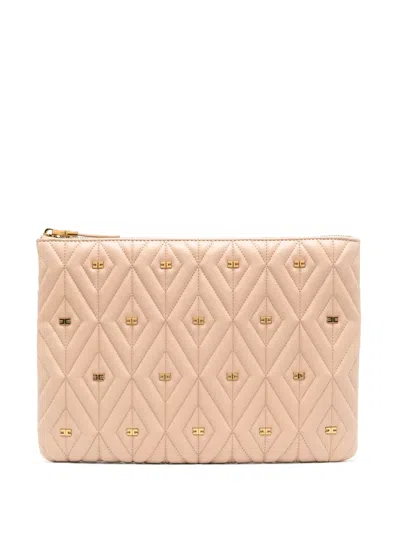 Elisabetta Franchi Étoile Clutch Bag In Neutrals