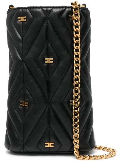 Elisabetta Franchi Étoile Quilted Phone Case In Black