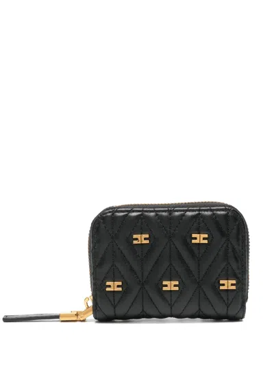 Elisabetta Franchi Étoile Quilted Wallet In Black