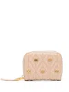 Elisabetta Franchi Étoile Quilted Wallet In Neutrals