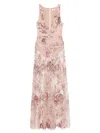 Elisabetta Franchi Pink Long Dress With Sequins In Neutral