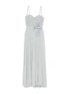 Elisabetta Franchi Maxi Dress With Sweetheart Neckline In Gray