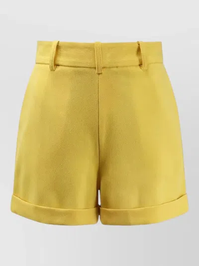 Elisabetta Franchi Event Tailored Shorts Belt Loops Pockets In Yellow