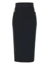 Elisabetta Franchi Skirt In Bi-elastic Fabric With Jewel Logo In Black