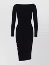Elisabetta Franchi "everyday" Midi Dress With Side Slit In Black