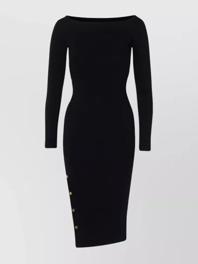 ELISABETTA FRANCHI "EVERYDAY" MIDI DRESS WITH SIDE SLIT