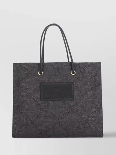 Elisabetta Franchi Eyelet Textured Tote Bag Handles
