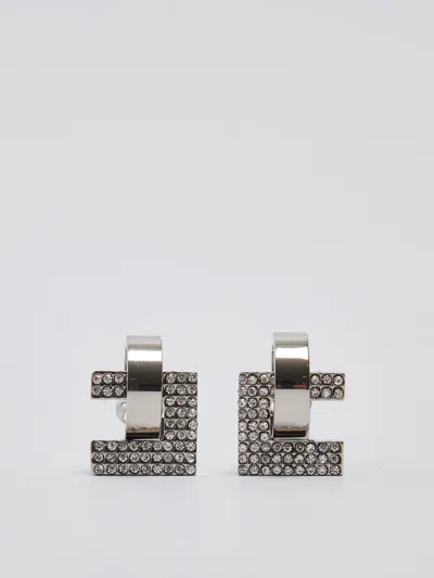 Elisabetta Franchi Fabric Earrings In Silver