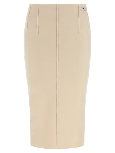 ELISABETTA FRANCHI ELISABETTA FRANCHI FABRIC STITCH WOOL SKIRT