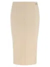 Elisabetta Franchi Fabric Stitch Wool Skirt Skirts White In Neutral