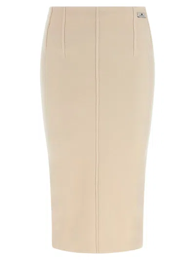 ELISABETTA FRANCHI FABRIC STITCH WOOL SKIRT