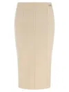 Elisabetta Franchi Fabric Stitch Wool Skirt Skirts White In Neutral