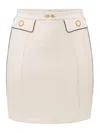 Elisabetta Franchi Piping And Flap Skirts With Gold Buttons In White